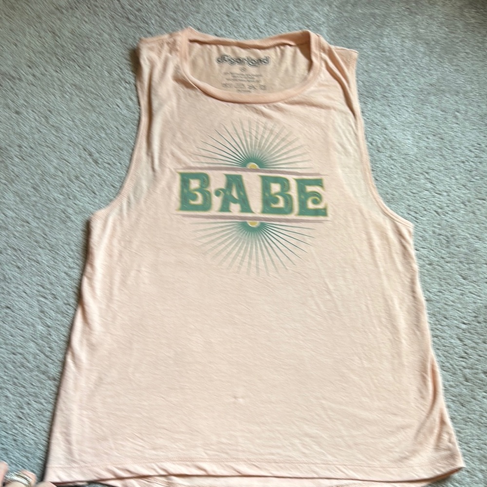 Peach Sugarland Babe Muscle Tee Sleeveless Relaxed